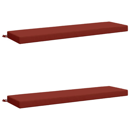 Bänk Kuddar SOEST 2 st 100% Polyester Röd 150 x 40 x 8 cm