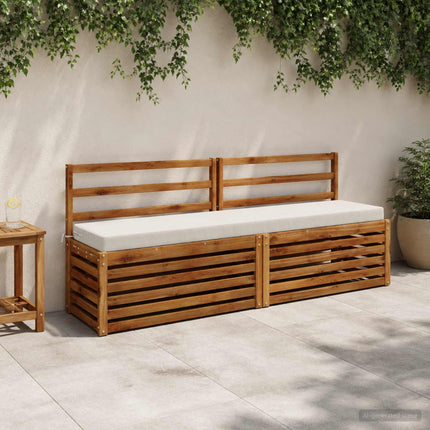 Bänk Kuddar SOEST 2 st 100% Polyester Vit 170 x 40 x 8 cm