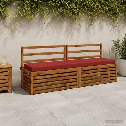 Bänk Kuddar SOEST 2 st 100% Polyester Röd 170 x 40 x 8 cm