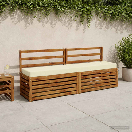 Bänk Kuddar SOEST 2 st 100% Polyester Gräddvit 180 x 40 x 8 cm