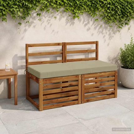 Bänk Kuddar SOEST 2 st 100% Polyester Ljusgrön 110 x 50 x 8 cm