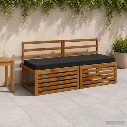 Bänk Kuddar SOEST 2 st 100% Polyester Antracit 140 x 50 x 8 cm