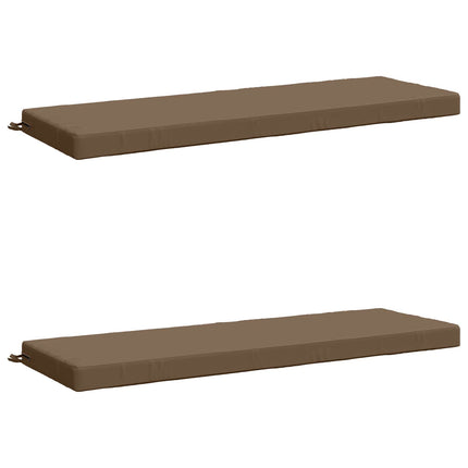 Bänk Kuddar SOEST 2 st 100% Polyester Taupe 150 x 50 x 8 cm