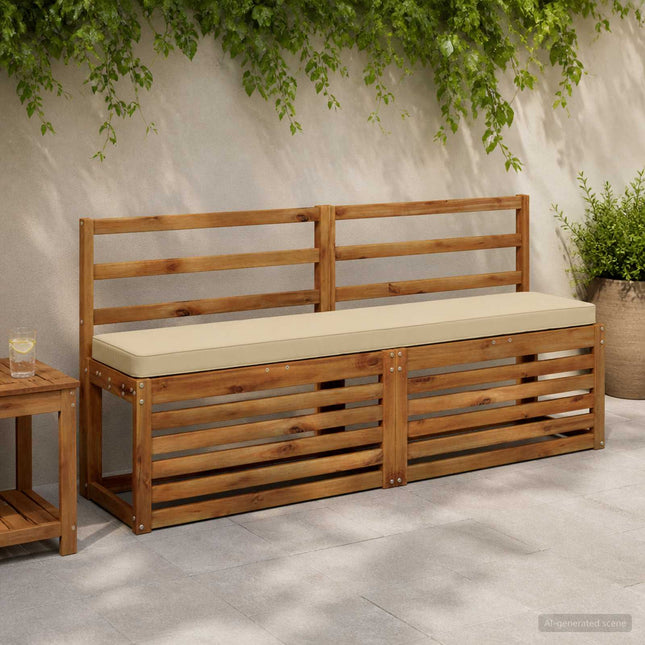 1-delad Bänk Kudde VUGHT 100% Polyester Beige 150 x 30 x 5 cm