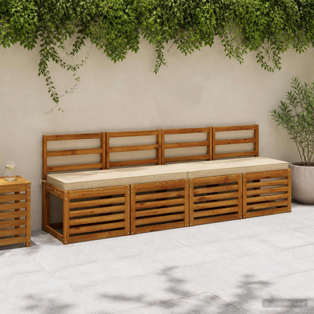1-delad Bänk Kudde VUGHT 100% Polyester Beige 120 x 40 x 5 cm