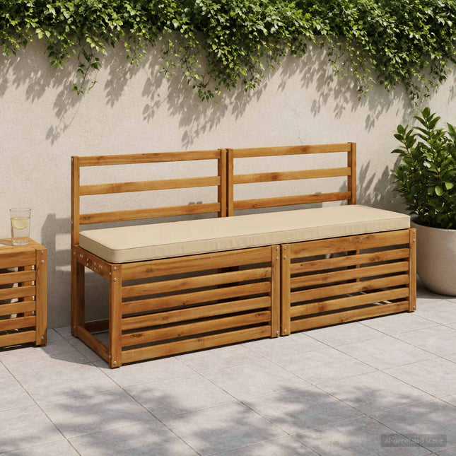 1-delad Bänk Kudde VUGHT 100% Polyester Beige 160 x 40 x 5 cm