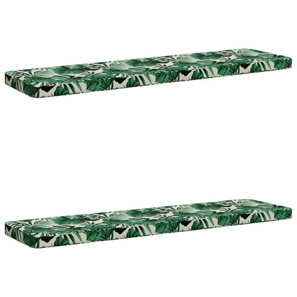 2-delade Bänk Kuddar VUGHT 2 st 100% Polyester Bladmönster