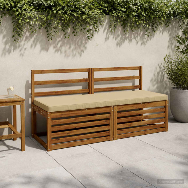 1-delad Bänk Kudde VUGHT 100% Polyester Beige 140 x 50 x 5 cm