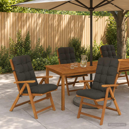 4-delade Höga Ryggstolsdynor VIANEN 4 pcs 100% Polyester