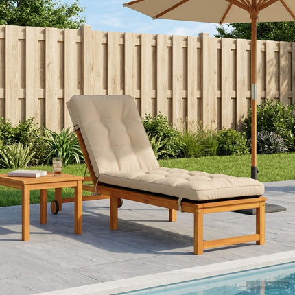 Solstol Kudde VIANEN 100% Polyester Gräddvit 200 x 55 x 8 cm