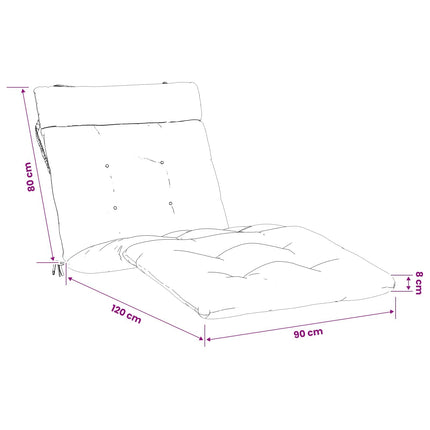Solstol Kudde VIANEN 100% Polyester Antracit 200 x 90 x 8 cm