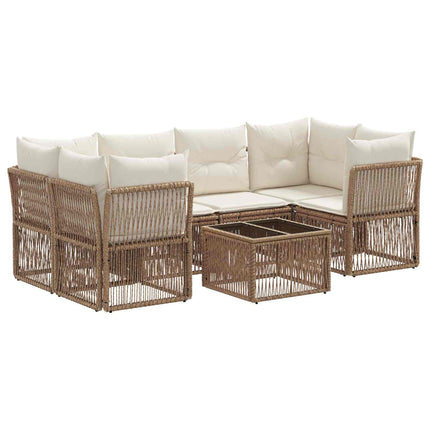 Trädgårdsoffset 7 st Beige konstrotting