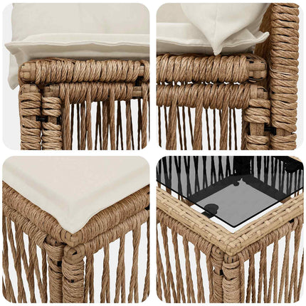 Trädgårdsoffset 9 st Beige konstrotting