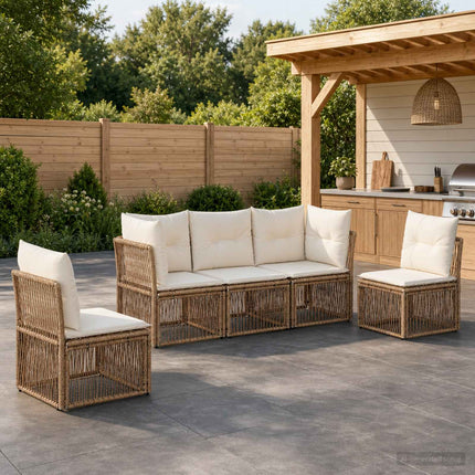 Trädgårdsoffset 5 st Beige konstrotting