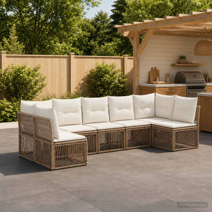 Trädgårdsoffset 7 st Beige konstrotting