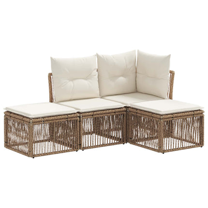 Trädgårdsoffset 4 pcs Beige konstrotting