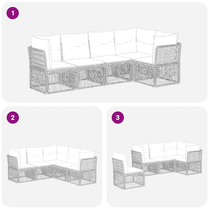 Trädgårdsoffset 5 pcs Svart konstrotting