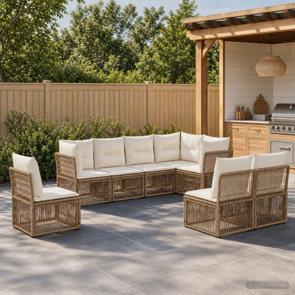 Trädgårdsoffset 8 st Beige konstrotting