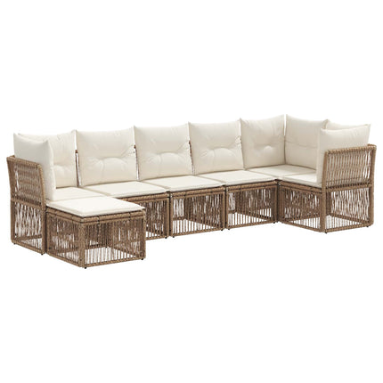 Trädgårdsoffset 7 pcs Beige konstrotting