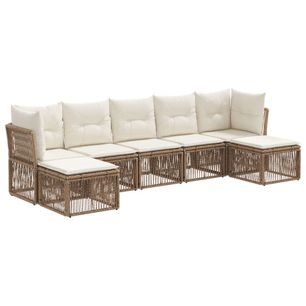 Trädgårdsoffset 7 pcs Beige konstrotting
