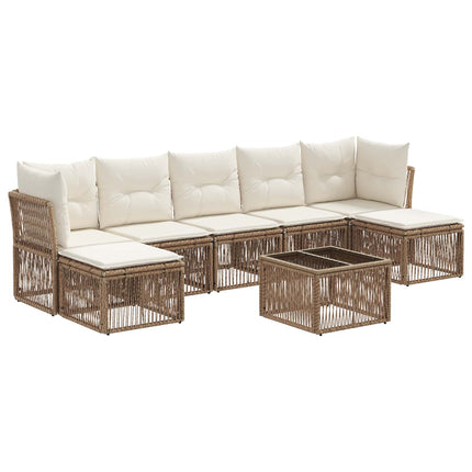 Trädgårdsoffset 8 pcs Beige konstrotting