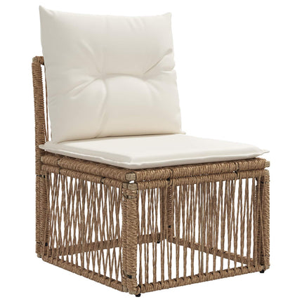 Trädgårdsoffset 6 st 6-Antal sittplatser Beige konstrotting