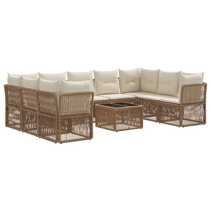 Trädgårdsoffset 10 pcs Beige konstrotting