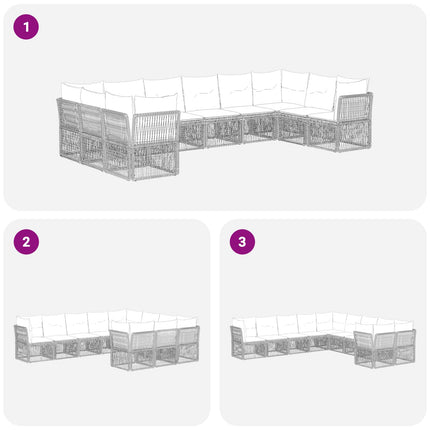 Trädgårdsoffset 10 pcs Svart konstrotting
