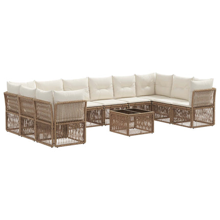 Trädgårdsoffset 11 pcs Beige konstrotting