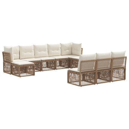 Trädgårdsoffset 10 pcs Beige konstrotting