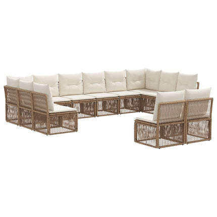 Trädgårdsoffset 12 pcs Beige konstrotting