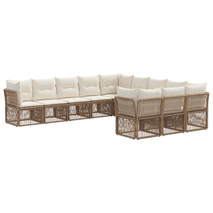 Trädgårdsoffset 11 pcs Beige konstrotting