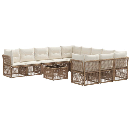Trädgårdsoffset 12 pcs Beige konstrotting
