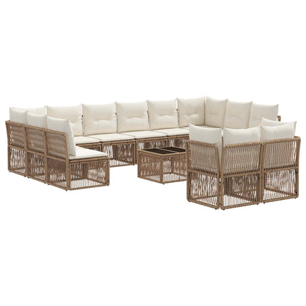 Trädgårdsoffset 13 pcs Beige konstrotting