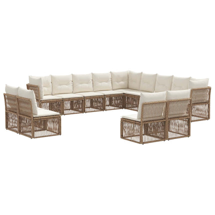 Trädgårdsoffset 13 pcs Beige konstrotting