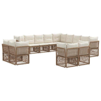 Trädgårdsoffset 13 pcs Beige konstrotting