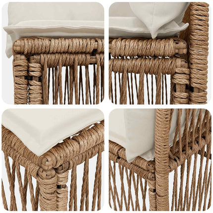 Trädgårdsoffset 8 st 8-Antal sittplatser Beige konstrotting