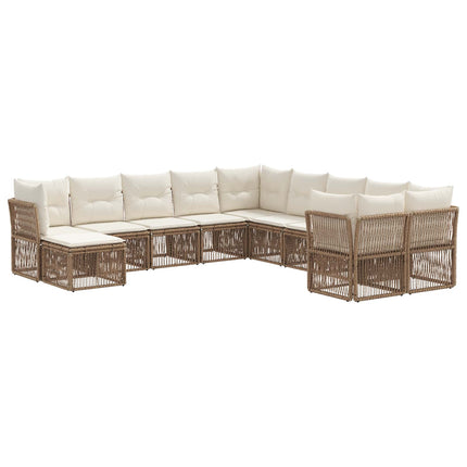 Trädgårdsoffset 11 pcs Beige konstrotting