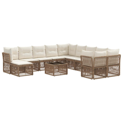 Trädgårdsoffset 12 pcs Beige konstrotting
