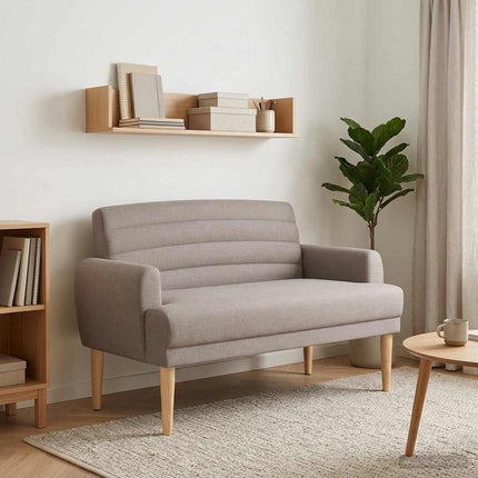 Loveseat med knapprapport Taupe 116 x 67 x 80 cm Tyg