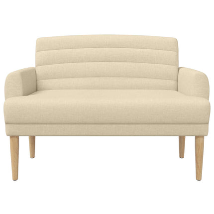 Loveseat med knapprapport Gräddvit 116 x 67 x 80 cm Tyg