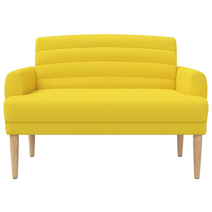 Loveseat med knapprapport Ljus Gul 116 x 67 x 80 cm Tyg