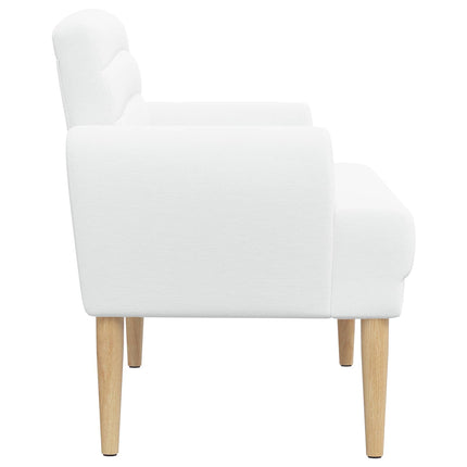 Loveseat med knapprapport Vit 116 x 67 x 80 cm Tyg