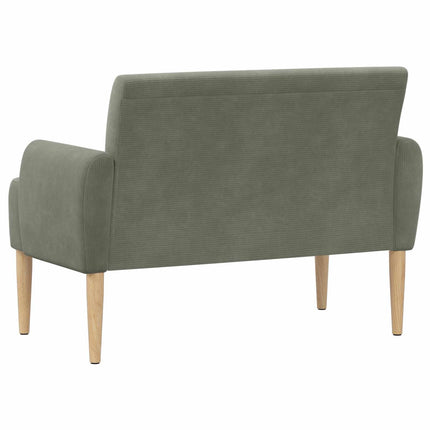 Loveseat med knapprapport Ljusgrå 116 x 67 x 81 cm Kordread tyg