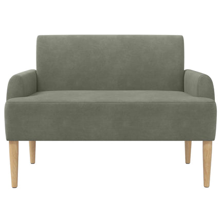 Loveseat med knapprapport Ljusgrå 116 x 67 x 81 cm Kordread tyg
