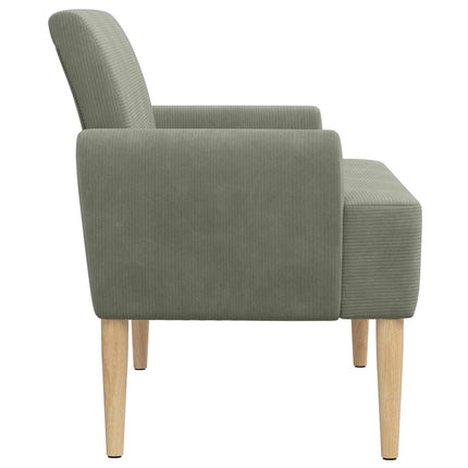 Loveseat med knapprapport Ljusgrå 116 x 67 x 81 cm Kordread tyg