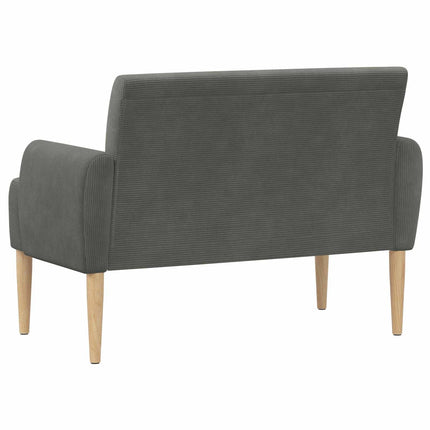 Loveseat med knapprapport Mörkgrå 116 x 67 x 81 cm Kordread tyg