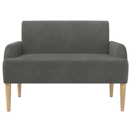 Loveseat med knapprapport Mörkgrå 116 x 67 x 81 cm Kordread tyg