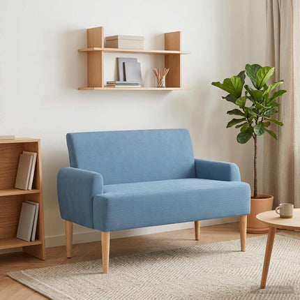 Loveseat med knapprapport Blå 116 x 67 x 81 cm Kordread tyg
