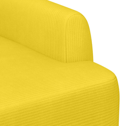 Loveseat med knapprapport Ljusgul 116 x 67 x 81 cm Kordread tyg